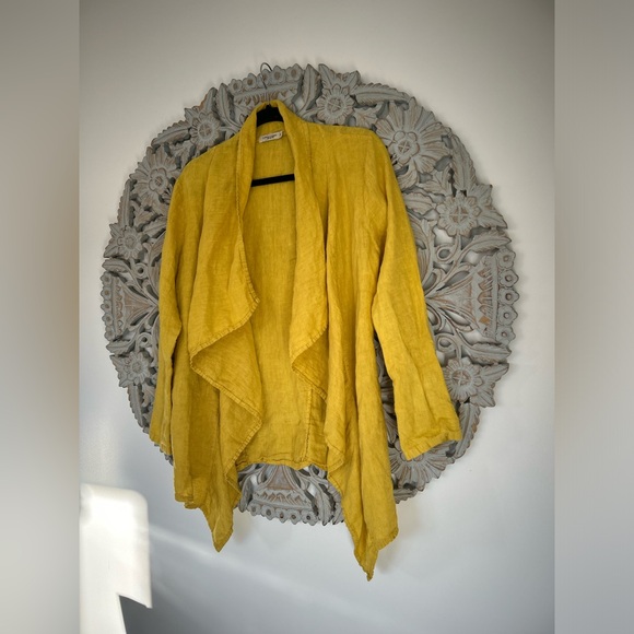 Lungo L'Arno yellow linen cardigan size medium - Picture 1 of 5